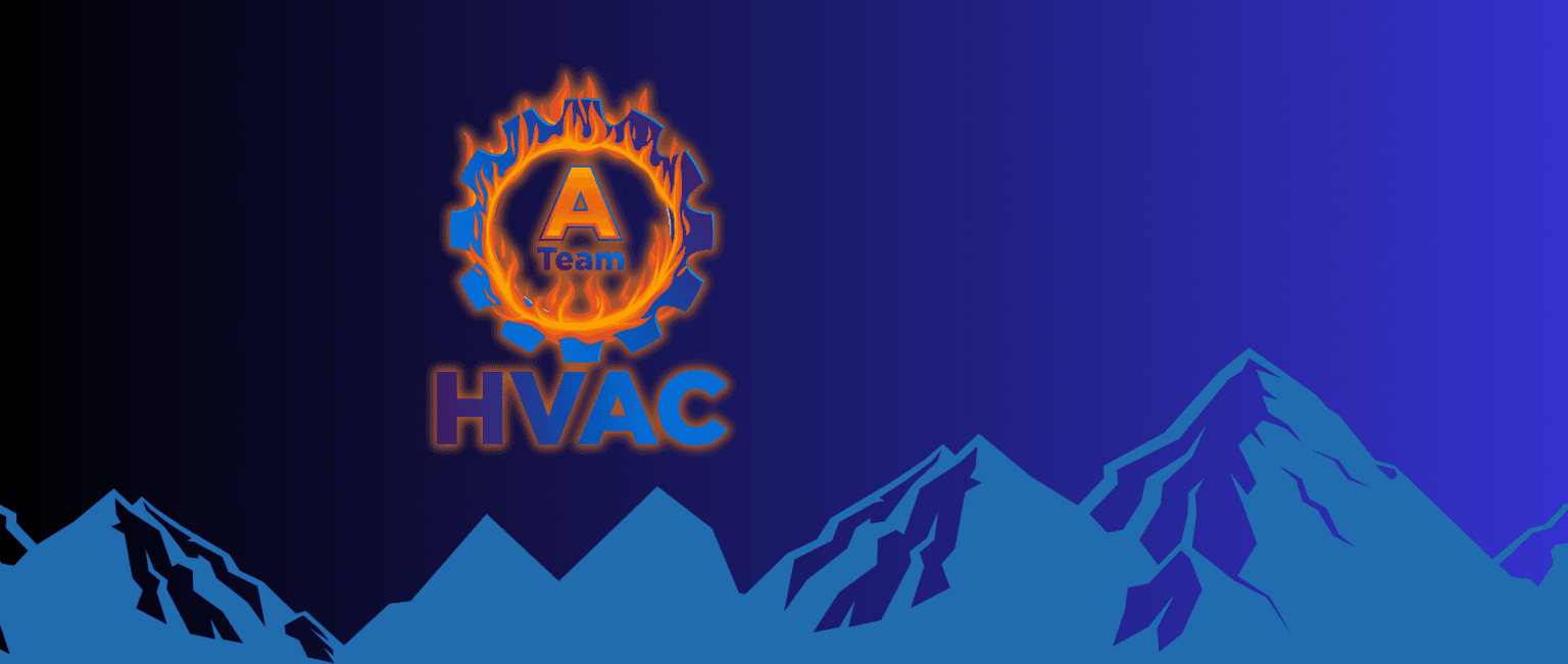 A-Team HVAC logo over mountains