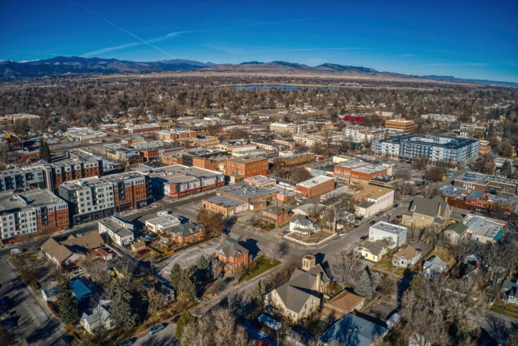 Birds eye view picture of Loveland Colorado